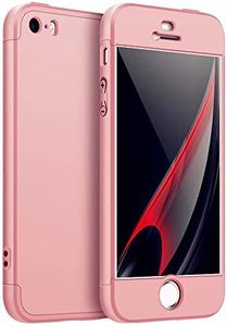 Lanpangzi iPhone 6 Case,iPhone 6S Case 360 Grados de Protección Silicona TPU Plástico Funda Clara Anti-Golpes Protectora Shell - Rose Golden