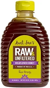 Aunt Sue’s Raw & Unfiltered Wildflower Honey, 32 Ounce (2 LB), Strained Pure Honey
