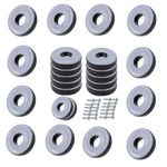 Uni-Fine Shop 24-Piece Round Teflon Gliders, Self-Adhesive, 20 mm, for Easy Moving of Heavy Furniture, Carpet, Noise Reduction, Protects Floor PTFE Sliding Surface