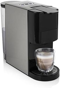 Princess 249451 Máquina de café multicápsulas, adaptadores para cápsulas Nespresso, Dolce Gusto, Lavazza a Modo Mio, monodosis ESE y café molido, 19 bares, depósito de agua extraíble 800 ml, 1450 W