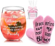 Joymaking Wine Glass Socks Set Gifts for Colleagues Retirement Gifts for Women Men Leaving Gifts for Colleagues Women Thank You Gifts New Job Gifts Presents Boss Gifts Chance Made Us Colleagues Gifts