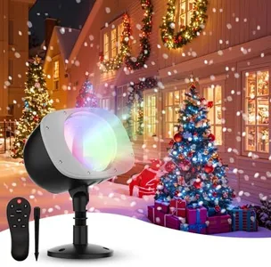 Christmas Snowfall Projector Lights, Holiday Projector Lights Waterproof Snow Flurries Landscape Spotlight with Remote for Xmas Party Wedding Decor