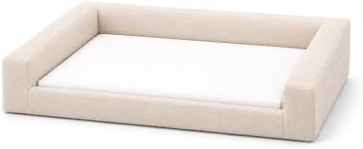 Mini Cloud Bed - Removable and Washable Covers - Upholstered Minimalist Modern Luxury - Toddler Baby Pet Dog Cat Nursery (Cream Boucle, Medium)