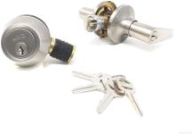 Stainless Steel Lever Exterior Lock and Deadbolt Set for Mobile Home Doors (1)