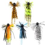 Sougayilang Fishing Lures Fishing Jigs Topwater Swim Jigs Fishing Jigs Bass Multicolor Fishing Jigs Kit 7g 5pcs/set for Bass Pike Trout Fishing-HK