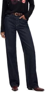 Jeans for Women Mid Rise Straight Leg Denim Pants Dark Blue LENGTH：32'' 24