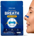 Wellamoon Performance Nose Strips for Breathing (30 Ct) - Breathe Easy & Right Nasal Strips for Snoring & Sleeping - Oil & Sweat Proof Adhesive - Improves Oxygen Intake, Sleep & Reduces Snoring