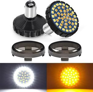 Benlari 2023 Upgrade 2/'' Motorcycle Front Turn Signals with Smoked Lens Covers 1157 LED Running Compatible for Harley Davidson Touring Dyna Softail Sportster Street Glide Road Iron 883, Amber,White