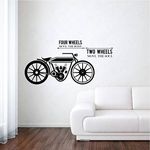 Rawpockets Four Wheels Two Wheels' Wall Sticker (PVC Vinyl, 120 cm x 60cm, Multicolour) (RPC861)