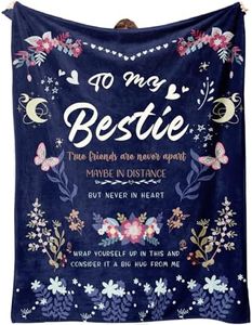 Bestie Gifts for Women - Best Friend Blanket Gift 60 x 50 Inch - Bestie Gift on Mothers Day, Best Friend Happy Birthday Gifts - Friendship Flannel Throw Blanket Thinking of You Far Away Gifts