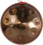 SikrEa Handpan Drum, Steel Drums Sets 22 Inches 440HZ/432HZ Hand Pan Percussion Instruments with Carry Bag for Adults Professional Performance (Gold 22Inch 9Notes)