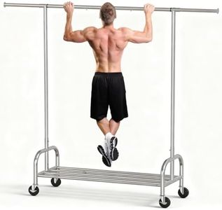 VIPLEEO Clothing Garment Rack, 530LBS Capacity Rolling Clothes Rack on Wheels, Adjustable Clothing Hanging Rack, Heavy Duty Commercial