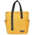 OCEANEVO Insulated Food Lunch Bag, Tiffin Bag, Lunch Box Cover for Office, School, College with Handle - Suitable for Unisex Adults and Children - 30 x 27 x 13 Cm - Yellow