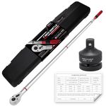 UYECOVE 1 Inch Torque Wrench, 24 Tooth Torque Wrench 1'' Drive 200-1000FT.LB/271-1356.7N.M with a Solid Storage Case