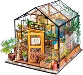 ROBOTIME DIY Doll House kit Cathys Flower House, Miniature Greenhouse Craft Kit for Adults, Mini Diorama Room with Furniture, Educational Toys