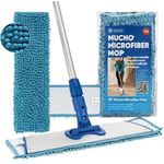 18" Mucho Mop Microfiber Mop System - Mops for Floor Cleaning - Hardwood Floor Mop for Tile, Laminate, Wood, Vinyl Floors | Washable Pads | Dry & Wet Mopping