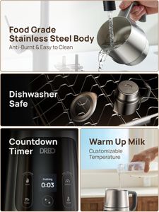 Dreo All-in-1 Milk Frother – Hot & Cold Foam Maker