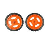 INVENTO 2pcs Plastic Robotic Wheel Durable Rubber Tire Wheel 72mm x 8mm for Bo Dc Motor DC Geared Motor