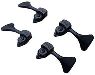 Hipshot Ultralight Bass Guitar Tuner Set - 4 Black Tuners - 3/8" Post Size - 2 Bass Side + 2 Treble Side