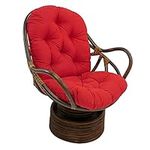 Swivel Rocker Chair Cushion, Cushion Mat for Recliner Rocking Rattan Chair, Washable & U.v-Resistant Rocking Chair Pads (Color : Red)