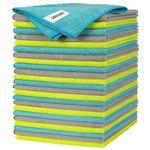 FIXSMITH Microfiber Cleaning Cloth - Pack of 24, Multi-Functional Cleaning Towels, Size: 12 x 16 in, Highly Absorbent Cleaning Rags, Lint-Free, Streak-Free Cleaning Cloths for Car Kitchen Home Office