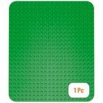 Strictly Briks Compatible with Lego Toy Building Block - Classic Big Briks Baseplate 15" x 10.5" Large Building Brick Baseplate for Ages 3+, Single Green Flat Bottom Base Plate, 1 Pc