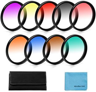 58mm Graduated Color Filters Kit 9 Pieces Gradual Colour Lens Filter Kit Set Accessory for Canon Nikon Sony Pentax Olympus Fuji DSLR Camera + Lens Filter Pouch +Lens Cleaning Cloth