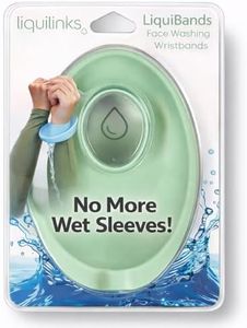 Liquilinks - LiquiBands Silicone Wrist Bands for Washing Face - Spa Face Wash Wristbands That Keep You Dry - 1 Pair of Wrist Water Guards - Essential Beauty Accessory for Teen Girls Sage Green