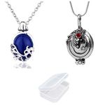 JinYu 2 Pack Necklace and Daywalking Katherine Necklace Pendant Charm Necklace For Boy -Royal Blue with Transparent Box, Metal, metal