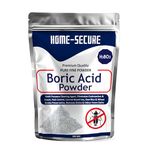 Home-Secure Boric Acid Powder | Multi Purpose Uses | Cockroaches, Ants, Bed Bug Killer | Fine Carrom Powder, Rice Preservative | Industrial Grade Cleaning Agent -200 gm