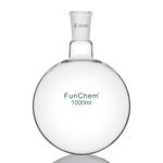 FunChem Single Neck 1 Neck Round Bottom Flask RBF, Glass Boiling Flask with 24/40 Standard Taper Outer Joint, 1000 mL