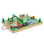 Melissa & Doug Take-Along Railroad (Portable Tabletop Set, 3 Train Cars, 17 Pieces)