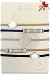 By Lilla Hair Ties - No-Damage Hair Accessories + Bracelets for Women - Luxury Fashion Stacks in Gold, Silver, and Beads - Marble (Set of 5)