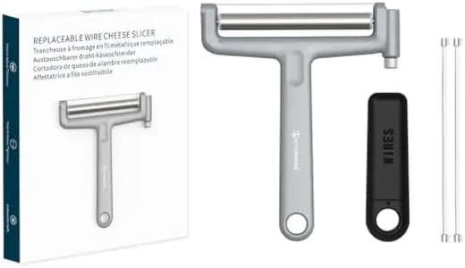 KITCHENDAO Replaceable Wire Cheese Slicer Cutter, 50% Stronger Wires with 2nd Gen Wire Fixing Mechanism, Tightness Adjustable, Easy Replacement, Dishwasher Safe, 2 Extra Wires