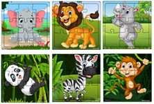 Fiddly's Wooden Jigsaw Puzzle for Children (Paperless Puzzle) - 9 Pieces (Pack of 6)