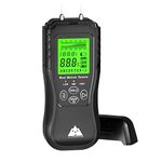 VOLCANOES CLUB Moisture Meter - Digital Pin Type Humidity Sensor Water Leak Detector For Wood, Wall, Plaster, Floor, Brick - Accurate Inspector Tool - Backlit LCD Screen - Level Tester (Low-Mid-High)