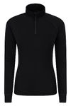 Mountain Warehouse Merino Womens Zip-Neck Thermal Top II Black 6