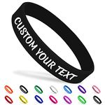 Personalized Silicone Wristbands,Custom Rubber Bracelets,Customized Text Rubber Wristbands for Events, Support, Gifts,Fundraisers, Motivation,Awareness