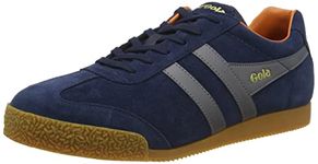 Gola Men's Harrier Sneaker, Navy/Ash/Moody Orange, 10 UK