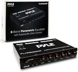 Pyle Parametric Equalizer with Subwoofer - 5 Volt RMS Pre-Amp Output with Subwoofer Gain Control, and 2 Input Sources Selectable, Red & Green Light Illumination Selector