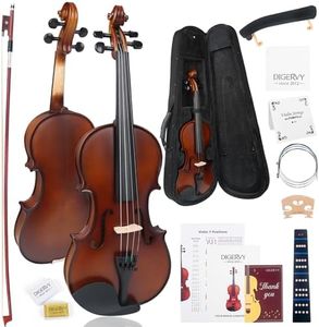 Violin 4/4 Full Size Kit, Solid Wood Acoustic Violin Fiddle Set for Beginner Adult Student Teen Kids with Violin Case, Rosewood Bow, Rosin, Shoulder Rest, Extra Strings and Bridge (Brown, Full)