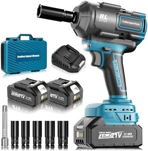 blayram 1200Nm Schlagschrauber Akku Kompatibel mit Makita 18V Lithium-Akku, 1/2 Zoll Bürstenloser Schlagschrauber mit 2x 4.0Ah Batterie, 5 Stecknüsse für Autoreifen, Automobilmontage und Gerüstbau