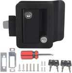 Autrido RV Travel Trailer Entry Door Lock with Paddle Deadbolt, Polar Black Camper Door Latch Handle, Keys, Security Kit for Camper/Trailer/Truck