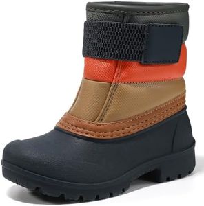 festooning Boys Girls Winter Snow Boots Waterproof Outdoor Warm Liner Non-Slip Elastic Band Shoes for Toddler/Little Kid/Big Kid