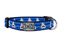 RC Pets 1 Inch Adjustable Dog Clip Collar, Medium, Shark Attack