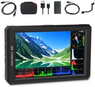 FEELWORLD F6 On Camera Monitor Bundle 6 Inch Video Assit Monitor,4K HDMI Filed Monitor with with All Waveform,3D Lut Load (Include Battery，Micro&Mini hdmi Cords，Carry Case