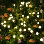 MEDE Firefly Solar Lights Outdoor Garden Decorations,4 Pack 10 LED Garden Lights Solar Powered Waterproof,2 Modes Starburst Swaying Solar Firefly Lights for Pathway Yard Landscape Garden Ornaments