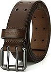 Leather Belts for Men Heavy Duty, Chaoren Full Grain Leather Work Belt 1 1/2", Double Prong Casual Jeans Belt