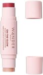 Wander Beauty On-the-Glow Blush and Illuminator - Strawberry Fields/Nude Glow - 7-in-1 Hydrating Cream Blush & Highlighting Stick - Stick Blush for Cheeks, Lip, & Body- Highlighter & Blush - 0.4 oz