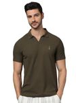 Celio Men Olive Solid Regular Fit Cotton Basic Polo Tshirts (8905550141055, Green, 2XL)